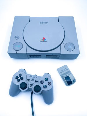 Playstation 1, PS1 Med Controller Og Memory Card, Fuldt funktionel Playstation 1 konsol med controll