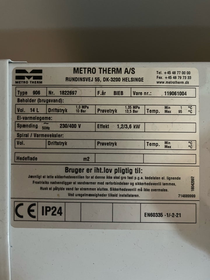 Andre armaturer, Metro Therm