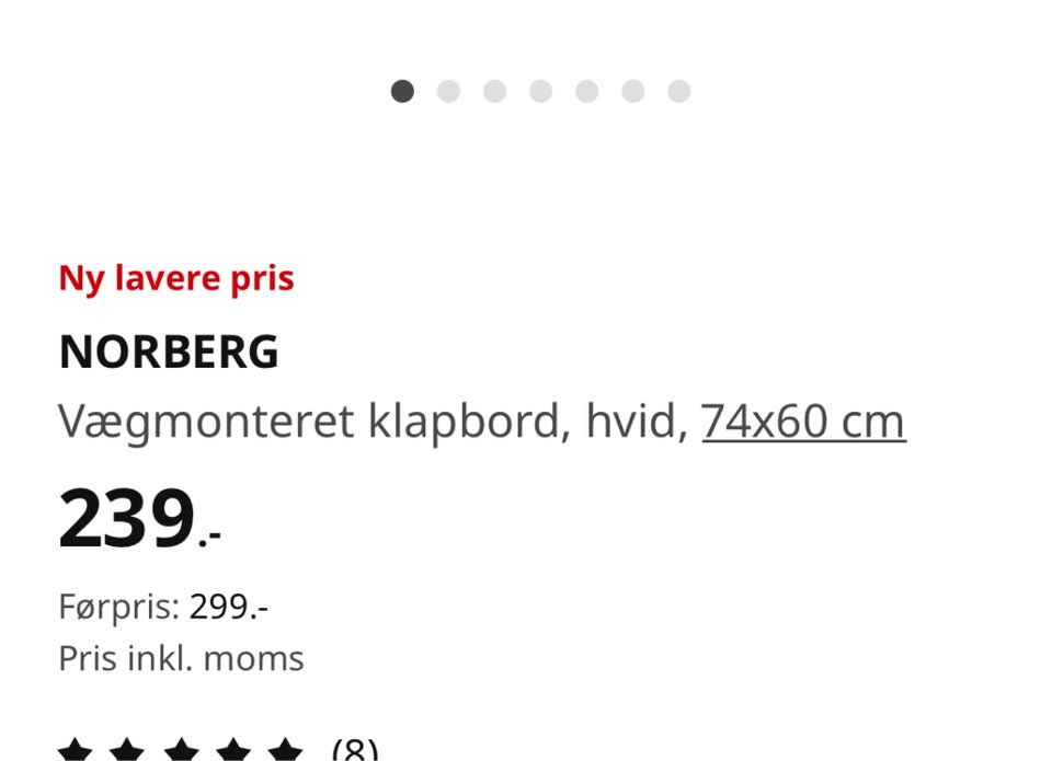 Skrive-/computerbord, Ikea, b: 60 d: 74