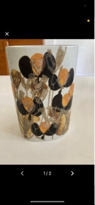 Vase, Fajance, Royal Copenhagen, Flot vase designet af Ellen Malene. Royal Copenhagen Siena. En lill