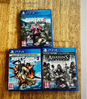 Spil til PS 4, PS5, adventure, 3 spil til PS 4, specialudgaver. Pris pr stk 60 kr eller tag alle 3 f
