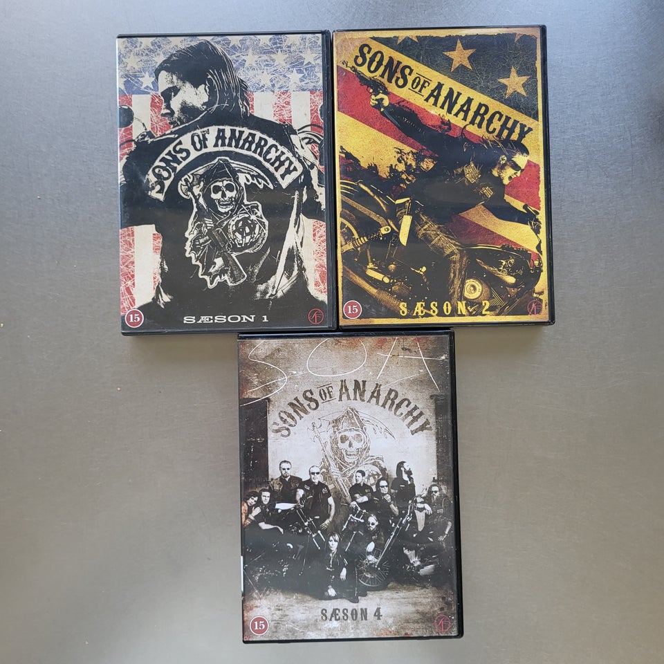 Sons of anarchy 1+2+4, DVD, TV-serier