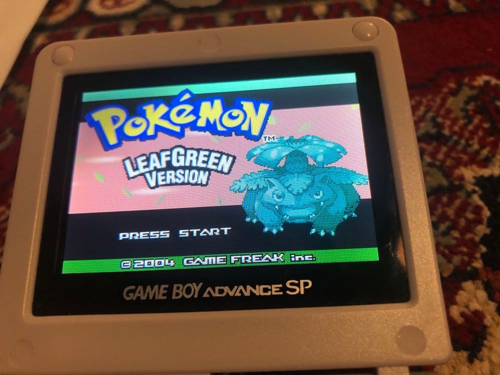 Nintendo Gameboy advance SP, AGS 101+ Pokemon LeafGreen,
