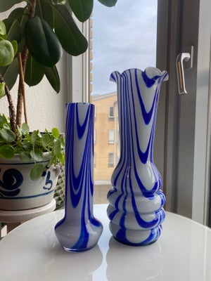 Glas, Vase, Murano, To smukke Carlo Moretti murano vaser fra 1970’erne, uden skår eller fejl.  

Den