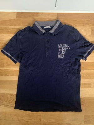 Polo t-shirt, VERSACE COLLECTION , str. S,  Mørkeblå,  Bomuld,  God men brugt, Sælger den her VERSAC