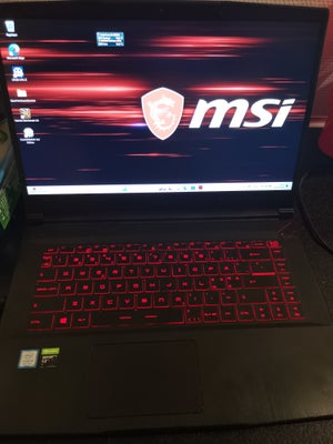 MSI MSI GF65 Tin 9SEXR-277NE, 4.10 GHz, 16 GB ram, 750 GB harddisk, God, Hej sælger denne gamer bærb