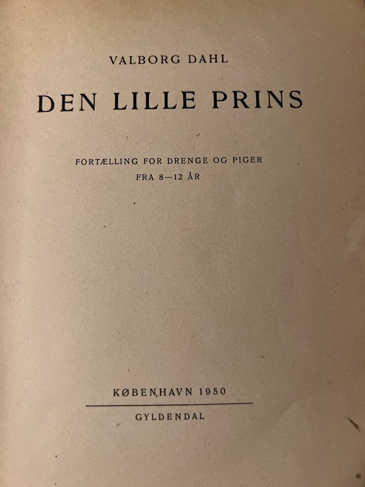 Den lille prins, Valborg Dahl, genre: roman