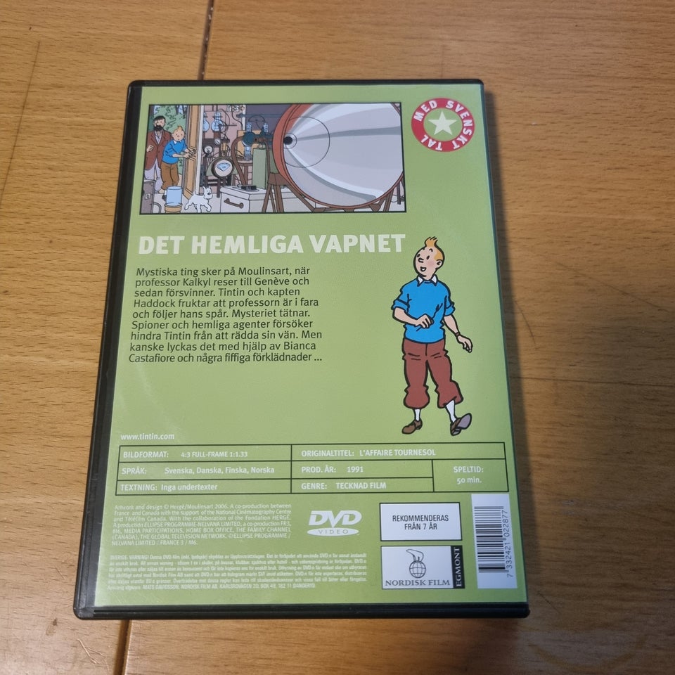 Tintin Det Hemmelige Våben, DVD, tegnefilm