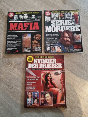 True Crime, Magasin, 3 x True Crime magasiner sælges samlet.

Kvinder der dræber

Mafia

Seriemorder