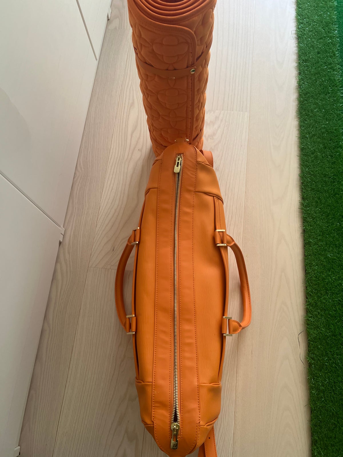 NEW Louis Vuitton Orange Epi Weekender Yoga Sport Bag with