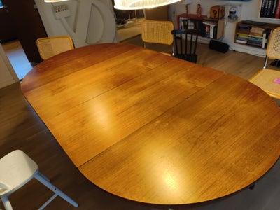 Spisebord, Teak, C. J. Rosengården, b: 118 l: 218, Stort og smukt rundt spisebord med to tillægsplad