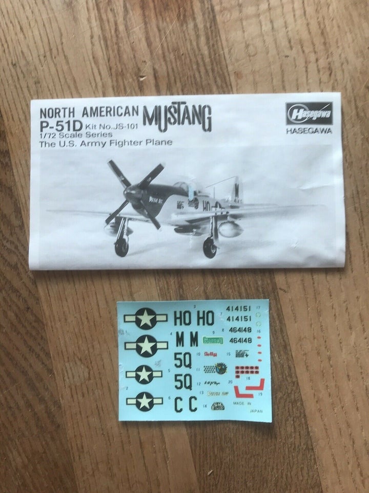 Byggesæt, Hasagawa P-51D Mustang, skala 1/72