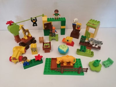 Lego Duplo, Zoo, Dyr, Mennesker, Vogne Samt forskellige klodser og figurer, Sælges som vist på bille