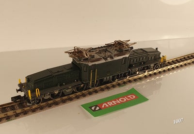 Modeltog, JH-N 1007 ARNOLD EL-lokomotiv "Dille", skala N, ANALOG drift - brugt - men kører fint - me