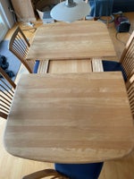 Spisebord m/stole, Sæbebehandlet bøg, Haslev