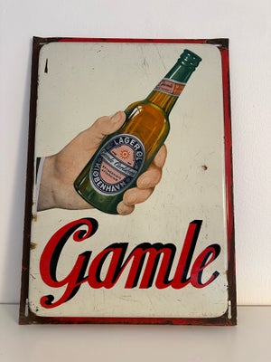 Skilte, Emaljeskilt 
Gamle Carlsberg
49x33 cm
