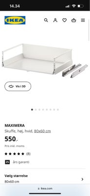 Skuffeskab, IKEA MAXIMERAi, Da vi skal have ændret på indretningen i køkkenet, har vi følgende skuff