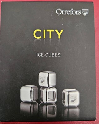 Orrefors City ice-cubes, Ôrefors, 4 stk. Orefors "Ice-Cubes i gaveæske / original emballage + futter