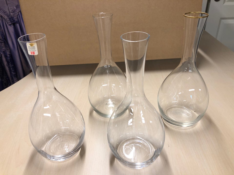 Glas, 4 karafler, Holmegaard plus ukendt