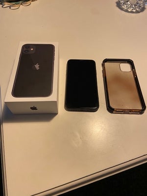 iPhone 11, 64 GB, sort, God, Meget flot og virker perfekt, med cover og kasse