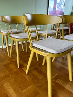 Spisebordsstol, Ikea, 6 stole fra Ikea med stolehynder, 2 år gamle. Fed karry gul retro farve. Er so