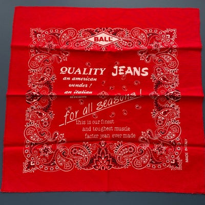 Tørklæde, Vintage bandana , Ball, str. 44x42 cm,  Bomuld, Made in Italy