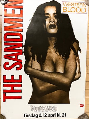 Retro koncertplakat, The Sandmen, b: 60 h: 84,5, Koncertplakat fra 1988. The Sandmen koncert i Musik