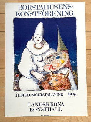 Signeret litografisk plakat, Jeppe Eisner, b: 50 h: 70, Fineste litografiske plakat af Jeppe Eisner.