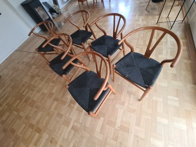 Hans J. Wegner, stol, Y-Stol, 6 stk. Originale Y-Stole i Valnød med sort bast.

Stole har været brug