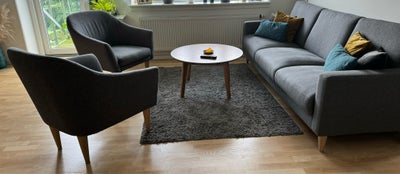 Sofagruppe, uld, 3 pers. , Hjort Knudsen, 3 pers. sofa og 2 stole fra Hjort Knudsen sælges. Blødt gr