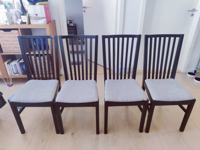 Spisebordsstol, Træ/finer, IKEA, 4 sorte spisebordsstole fra ikea. Stolene fejler ikke noget, udover