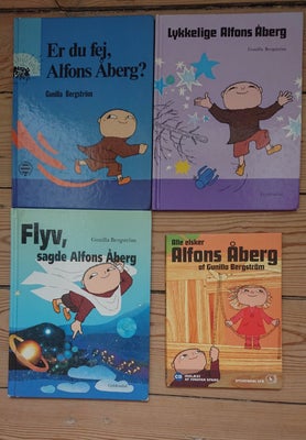 Alfons Åberg 4 stk, Gunilla Bergstrøm, Samlet pris / 4 stk Alfons Åberg / 3 bøger om 1 lydbog / læse
