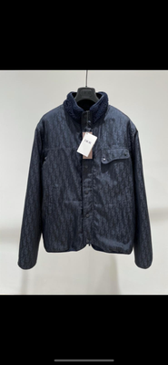 Jakke, str. 32, Dior,  Navy Blue, DIOR Navy Blue Reversible Jacket - Fleece Wool & Oblique Jacquard 