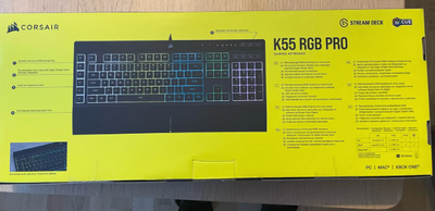 Tastatur, CORSAIR, K55 RBG PRO, Perfekt, Ubrugt gaming tastatur. Nypris var 519,- i Elgiganten. Kan 
