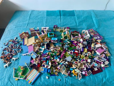 Lego Friends, 6,3 kg. Blandede Friends sæt. 32 figurer. Opbevaringskasse følger med. 