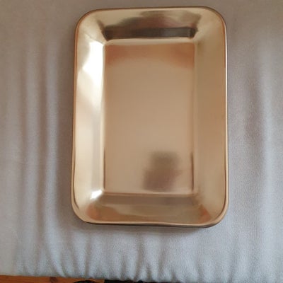 Vase, bakke, Bakke /fad aluminium lg 32 gange 23 cm guld