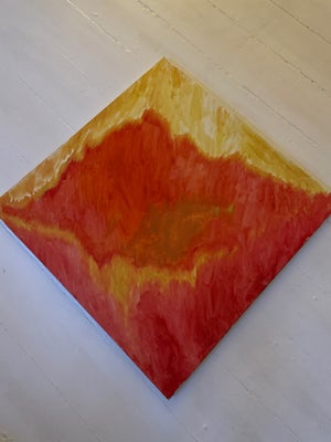 Maleri med akryl, Farverigt billede med solens farver. Mål: 60x60cm