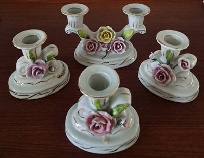 Porcelæn, Pragt lysestager, OK CO., Tysk vintage fra 1980´erne.

Smukke pragt lysestager fra Orben K