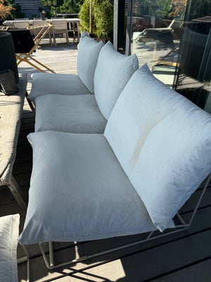 Loungesæt, Ikea Havsten, Metal og Lærred, Loungesæt bestående af 2 stk 3 personers sofaer og 2 stole