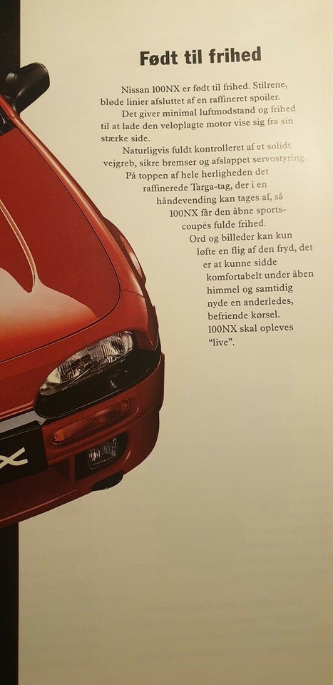 Brochure, Nissan 100NX