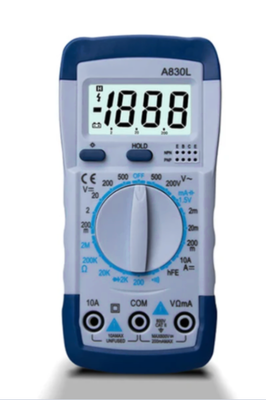 Multitester, 

A830L LCD Digital Multimeter AC DC Spænding Diode Frekvens Multitester Strømtester Ly