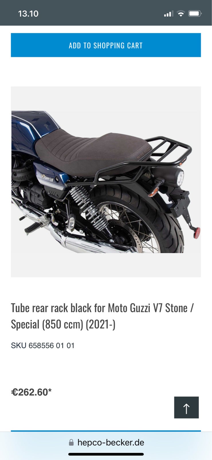 Tube rear rack black for Moto Guzzi V7 Stone / Special (850 ccm)