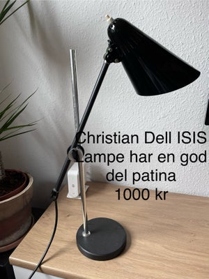 Arkitektlampe, Christian Dell, Christian Dell ISIS bordlampe sælges
Har nogen mærker/patina 