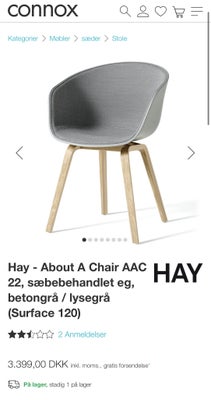 Spisebordsstol, HAY, 8 stk HAY stole sælges for 1500 kr. stykket. Nypris er 3.399 kr. stykket. 

Se 