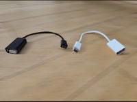 Adapterkabel, Micro USB (han) til USB (hun), 0.16 m.