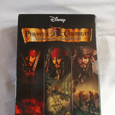 Pirates of the Caribbean. Three-movie collection, instruktør Gore Verbinski, DVD, eventyr, Boks med 