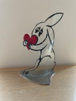 Skulptur i glas, Lars Ravn, motiv: Kanin med hjerte