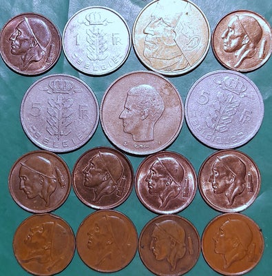 Vesteuropa, mønter, BELGIEN / BELGIQUE BELGIE BELGIUM BAUDOUIN I. Prisen er for dem alle!! FL = Dutc