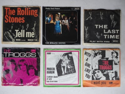 Single, ROLLING STONES , BEATLES , TROGGS , SAXON, 48 forskelige vinyl singler , pris per styk :