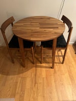 Spisebord m/stole, Akacietræ, b: 53 l: 75